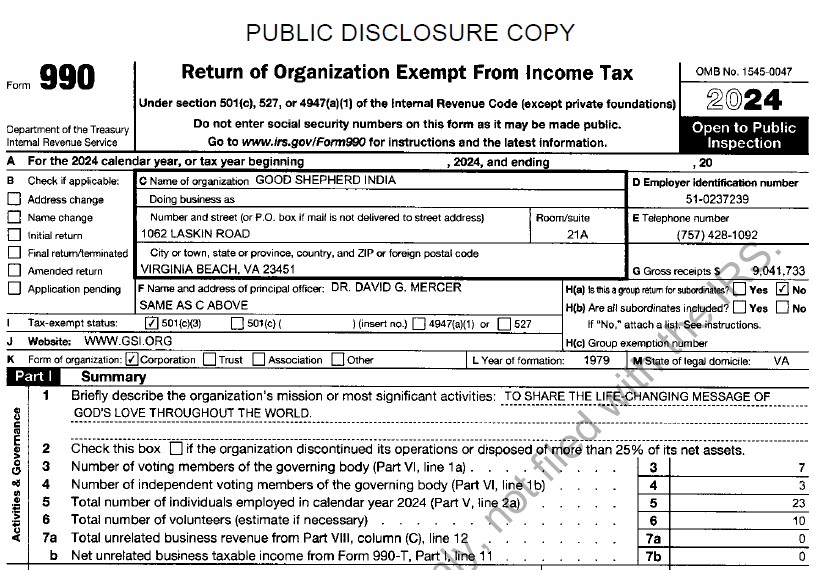 Click here to request a copy of our annual 990 form